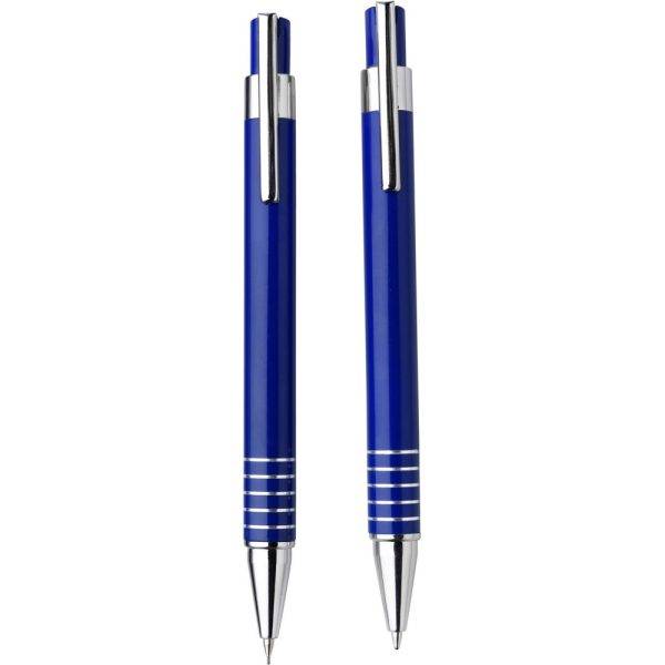 Set d'écriture, stylo bille et crayon bleu personnalisable avec logo