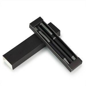 Set d'écriture, stylo bille et roller | Elliot noir personnalisable