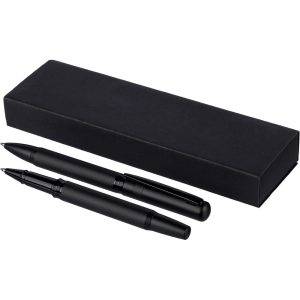 Set d’écriture, stylo bille et roller noir personnalisable avec logo