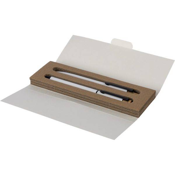 Set d’écriture, stylo et roller blanc personnalisable avec logo