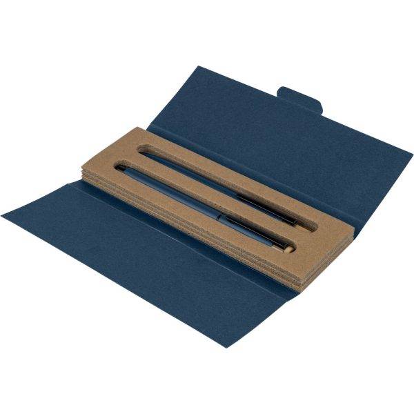 Set d’écriture, stylo et roller bleu personnalisable avec logo