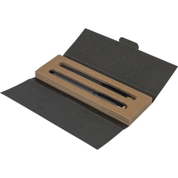 Set d’écriture, stylo et roller gris personnalisable avec logo