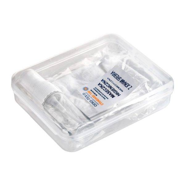 Set en boîte, vaporisateur pour désinfectant, masque personnalisable