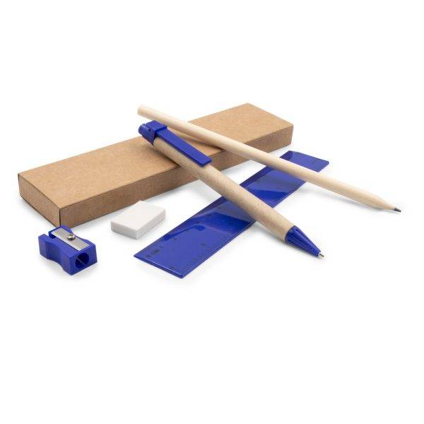 Set scolaire, trousse, crayon, stylo bille, règle, personnalisable – réf. V7869-04