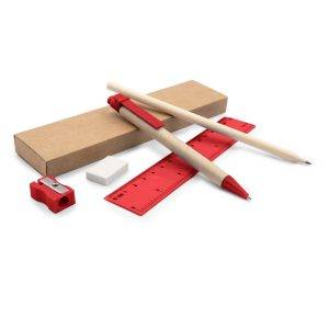 Set scolaire, trousse, crayon, stylo bille, règle, personnalisable – réf. V7869-05
