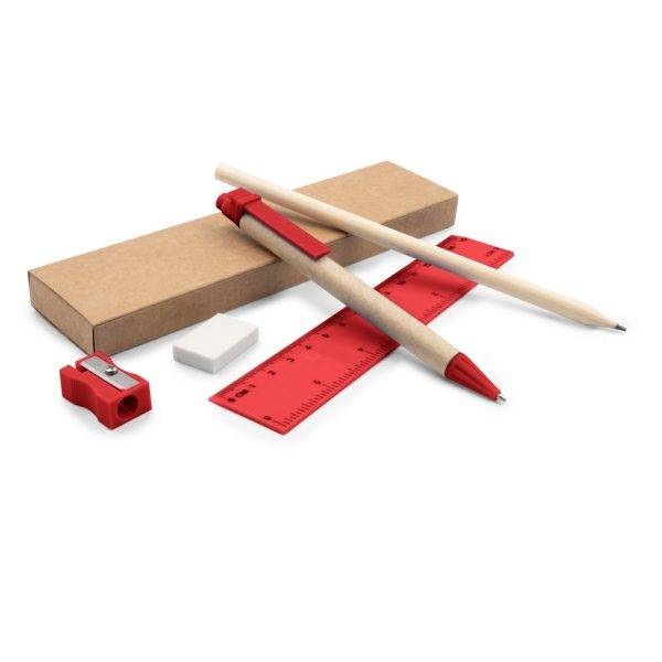 Set scolaire, trousse, crayon, stylo bille, règle, personnalisable – réf. V7869-05