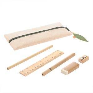 Set scolaire, trousse, crayon, stylo bille, règle, personnalisable