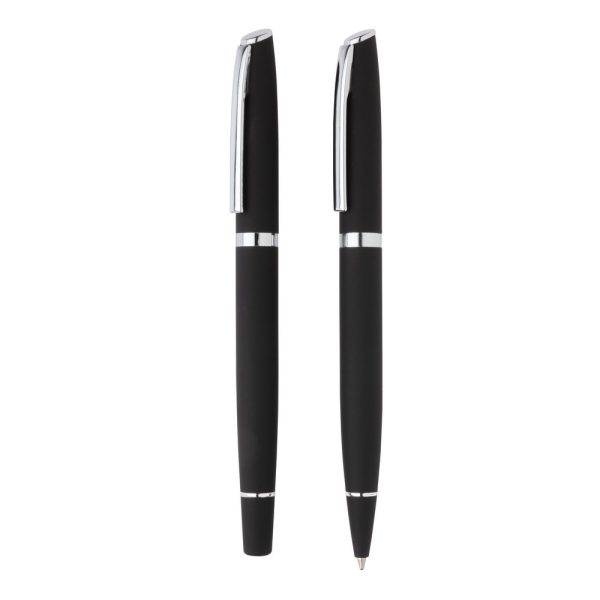 Set stylos Deluxe noir personnalisable avec logo