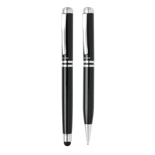 Set stylos Exécutif Swiss Peak noir personnalisable avec logo