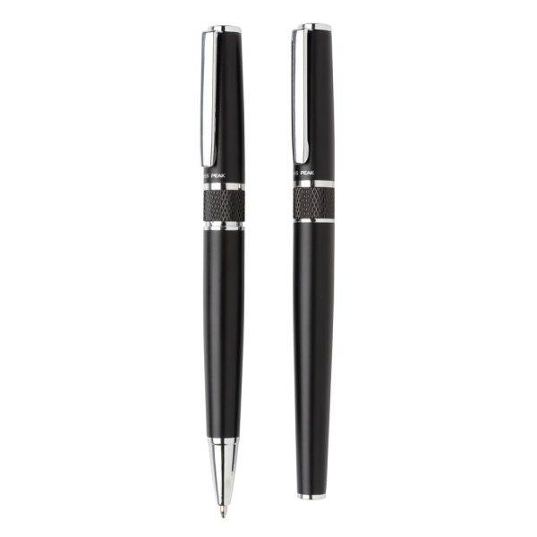 Set stylos Swiss Peak noir personnalisable avec logo