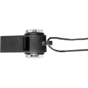 Sifflet avec boussole et thermomètre noir personnalisable avec logo