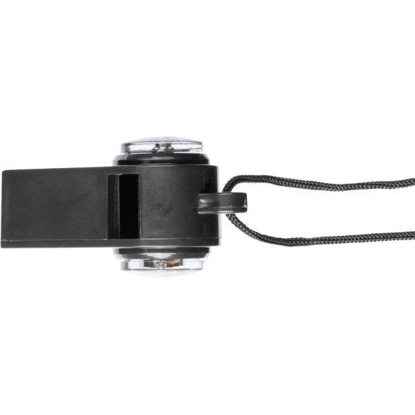 Sifflet avec boussole et thermomètre noir personnalisable avec logo