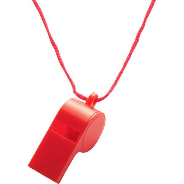 Sifflet avec cordon rouge personnalisable avec logo