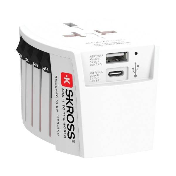 SKROSS Adaptateur de voyage universel MUV 2-Pôles personnalisable