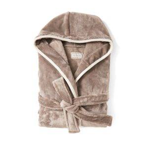 Soft, cosy robe in luxury plush with a large hood and personnalisable – réf. VG100-16