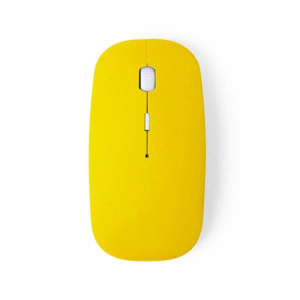 Souris d'ordinateur sans fil jaune personnalisable avec logo