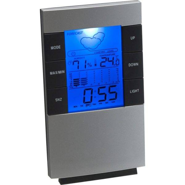 Station météo argent personnalisable avec logo