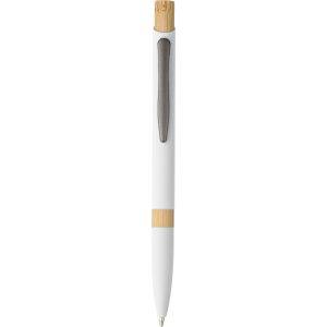 Stylo à bille en aluminium recyclé blanc personnalisable avec logo