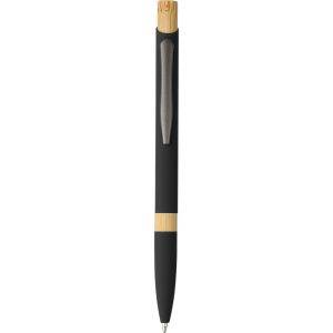 Stylo à bille en aluminium recyclé noir personnalisable avec logo