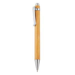 Stylo à bille en bambou brun personnalisable avec logo