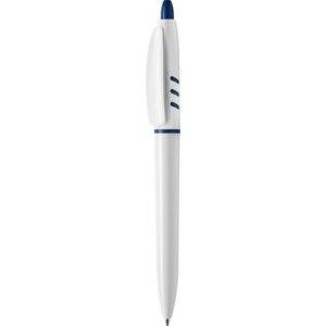 Stylo à bille en plastique bleu marine personnalisable avec logo