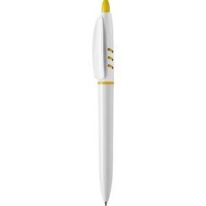 Stylo à bille en plastique jaune personnalisable avec logo