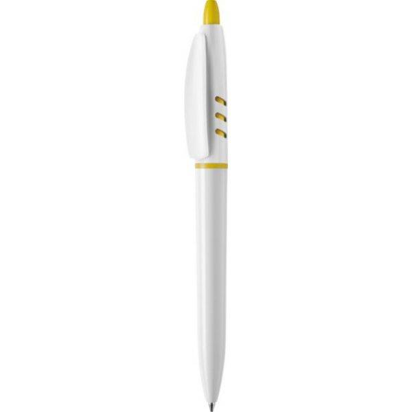 Stylo à bille en plastique jaune personnalisable avec logo