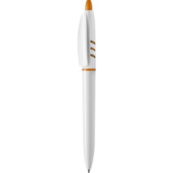 Stylo à bille en plastique orange personnalisable avec logo