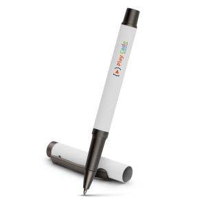 Stylo à bille gel avec capuchon Geraldine blanc personnalisable