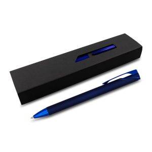 Stylo à bille Joziah bleu marine personnalisable avec logo