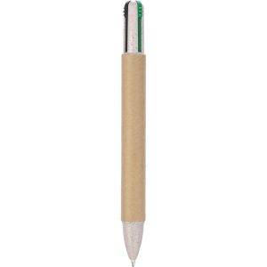 Stylo à bille, recharge multicolore brun personnalisable avec logo