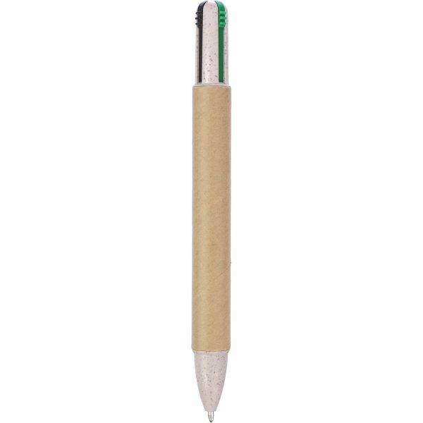 Stylo à bille, recharge multicolore brun personnalisable avec logo
