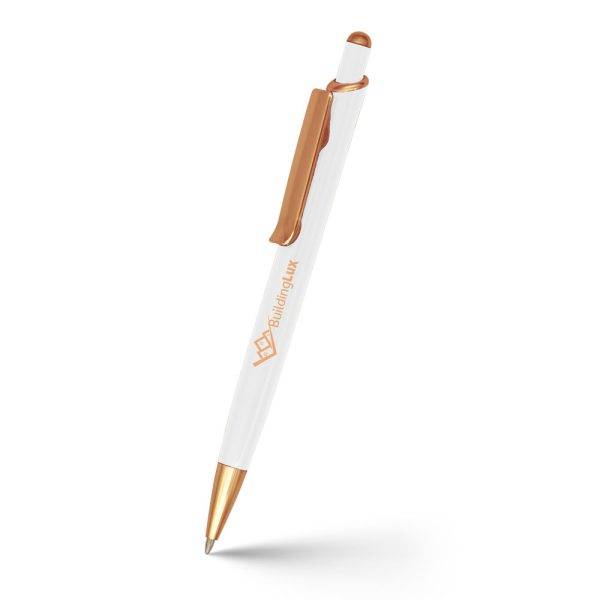 Stylo à bille Serafin blanc personnalisable avec logo