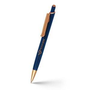 Stylo à bille Serafin bleu marine personnalisable avec logo