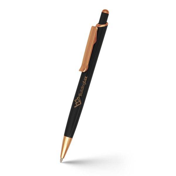 Stylo à bille Serafin noir personnalisable avec logo