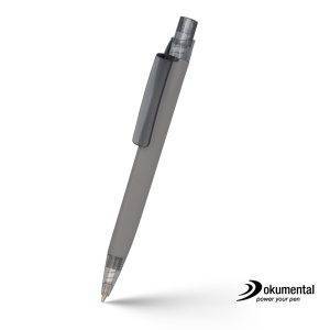 Stylo avec recharge Dokumental Draylen gris personnalisable avec logo
