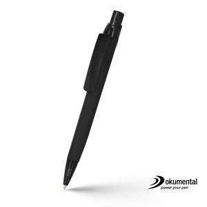 Stylo avec recharge Dokumental Draylen noir personnalisable avec logo