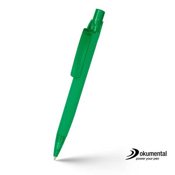 Stylo avec recharge Dokumental Draylen vert personnalisable avec logo