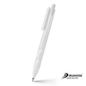 Stylo avec recharge Dokumental Malvion blanc personnalisable avec logo