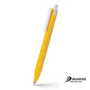 Stylo avec recharge Dokumental Malvion jaune personnalisable avec logo