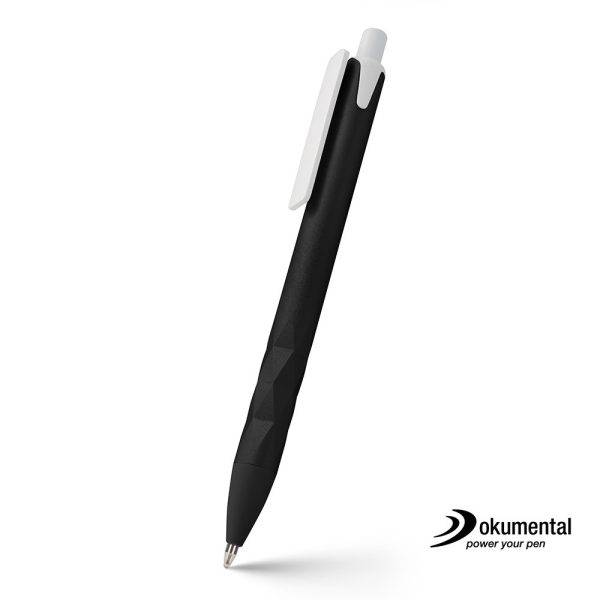 Stylo avec recharge Dokumental Malvion noir personnalisable avec logo