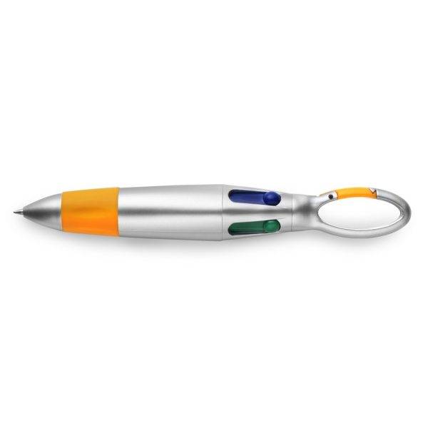 Stylo bille à encre multicolore orange personnalisable avec logo