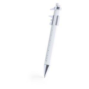 Stylo bille avec règle, outil de mesure blanc personnalisable