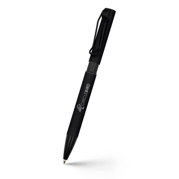 Stylo bille corp coloré et clip "lasseau" | Amara noir personnalisable