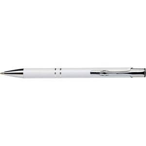 Stylo bille en aluminium recyclé blanc personnalisable avec logo