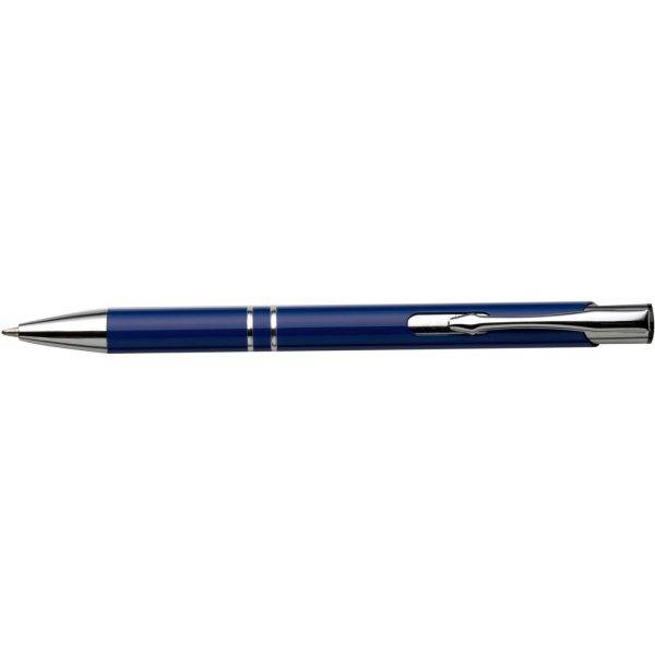Stylo bille en aluminium recyclé bleu marine personnalisable avec logo