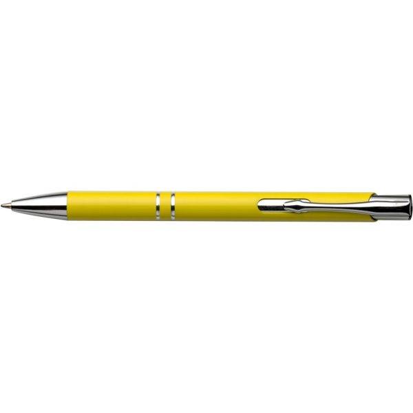 Stylo bille en aluminium recyclé jaune personnalisable avec logo