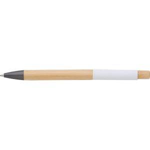 Stylo bille en bambou blanc personnalisable avec logo