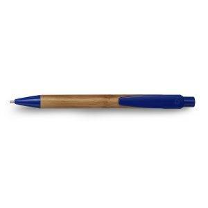 Stylo bille en bambou bleu marine personnalisable avec logo