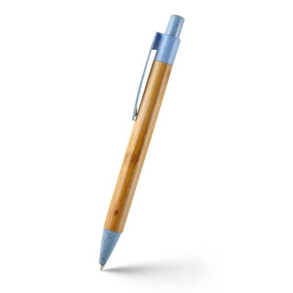 Stylo bille en bambou | Brock bleu personnalisable avec logo